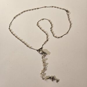 Vintage Rosary pearl Necklace Y drop Tooth victorian revival vampire romantic